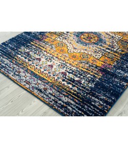 Amer Manhattan MAN-34 Beale Navy/Orange Rug 2 ft. 6 in. X 7 ft. 6 in. Runner