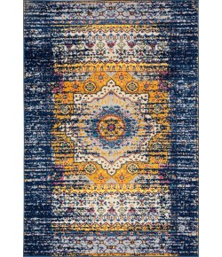 Amer Manhattan MAN-34 Beale Navy/Orange Area Rug 6 ft. 6 in. X 6 ft. 6 in.R Round