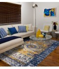 Amer Manhattan Beale Boho Medallion Navy/Orange Round Rug 6'6"x6'6"