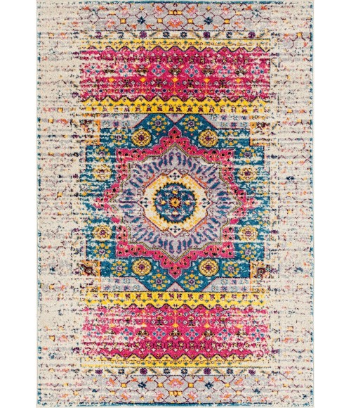 Amer Manhattan Beale Boho Medallion Pink/Ivory Runner Rug 2'6"x7'6"