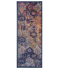 Amer Manhattan MAN-40 Anses Navy/Orange Area Rug 2 ft. 6 in. X 6 ft. Runner