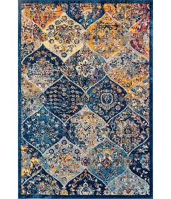 Amer Manhattan MAN-40 Anses Navy/Orange Area Rug 2 ft. 6 in. X 7 ft. 6 in. Runner