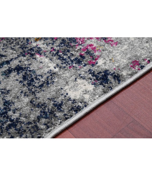 Amer Montana Lizette Blue/Pink Polypropylene Area Rug 5'3"x7'6"