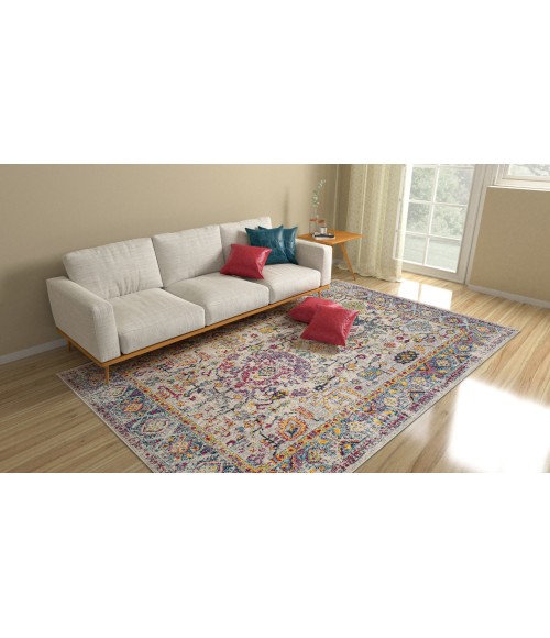 Amer Montana Carrey Gray/Orange Polypropylene Area Rug 8'10"x11'10"