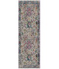 Amer Montana Carrey Gray/Orange Polypropylene Runner Rug 2'7"x8'