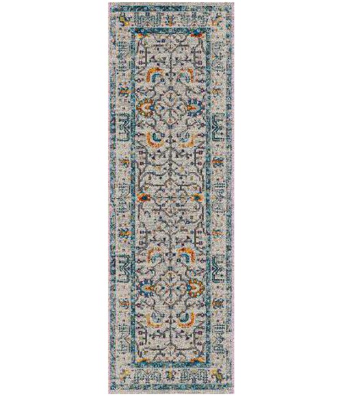 Amer Montana Dyanne Ivory/Yellow Polypropylene Runner Rug 2'7"x8'