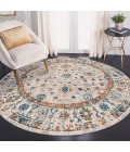 Amer Montana Estrel Ivory/Orange Polypropylene Round Rug 7'6"x7'6"R