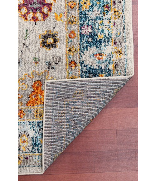 Amer Montana Filomina Blue/Orange Polypropylene Area Rug 5'3"x7'6"