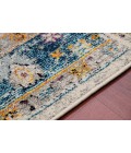 Amer Montana Filomina Blue/Orange Polypropylene Area Rug 5'3"x7'6"