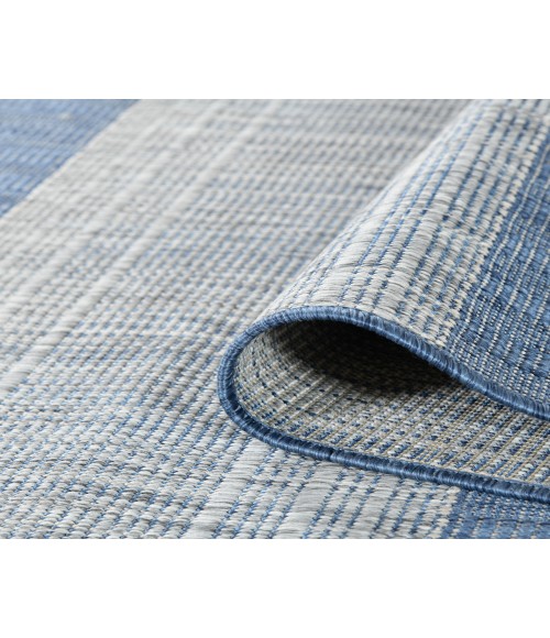 Maryland Blessy Blue Striped Indoor/Outdoor Area Rug