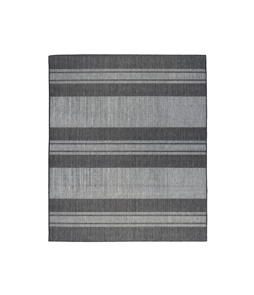 Maryland Blessy Silver Striped Indoor/Outdoor Area Rug