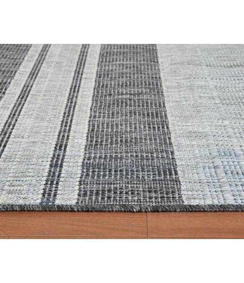 Maryland Blessy Silver Striped Indoor/Outdoor Area Rug