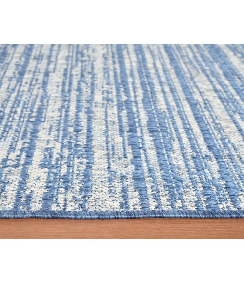 Maryland Cecil Blue Striped Indoor/Outdoor Area Rug