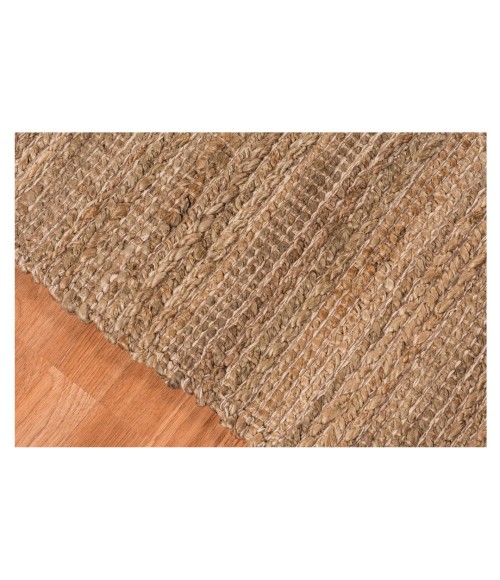 Amer Naturals Sinclair Brown Organic Jute/Cotton Flatweave Area Rug 8'x10'