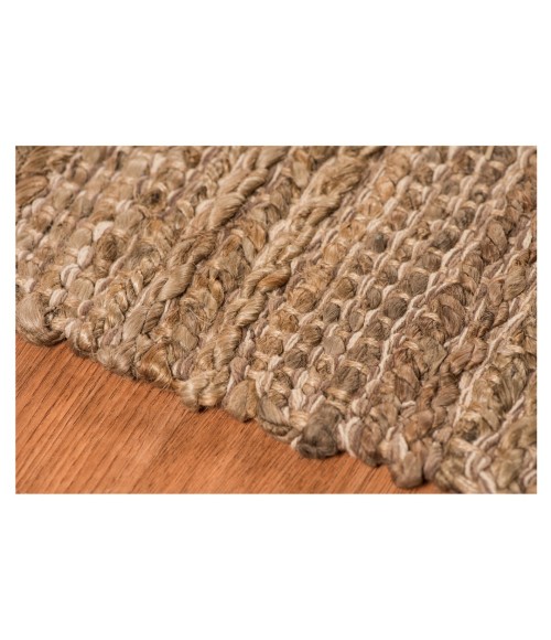 Amer Naturals Sinclair Brown Organic Jute/Cotton Flatweave Area Rug 8'x10'