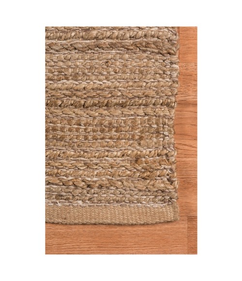 Amer Naturals Sinclair Brown Organic Jute/Cotton Flatweave Area Rug 8'x10'