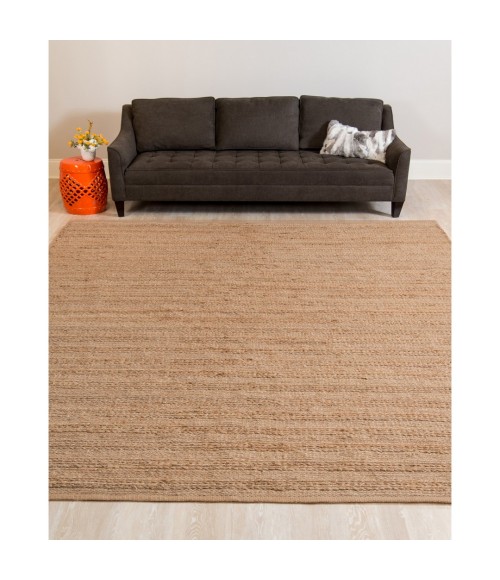 Amer Naturals Sinclair Brown Organic Jute/Cotton Flatweave Area Rug 8'x10'