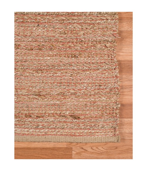 Amer Naturals Sinclair Orange Organic Jute/Cotton Flatweave Area Rug 8'x10'