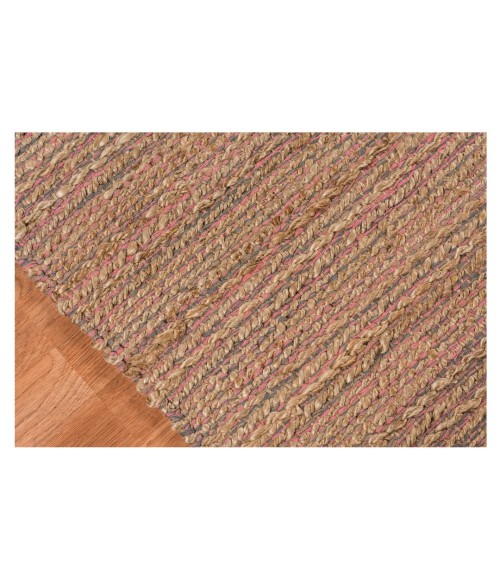 Amer Naturals Sinclair Pink Organic Jute/Cotton Flatweave Area Rug 8'x10'
