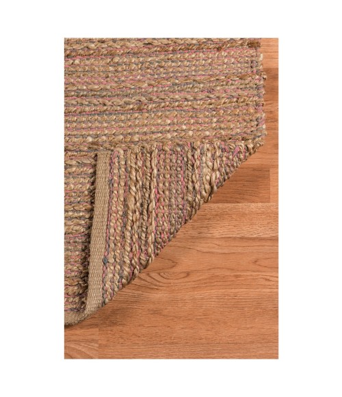 Amer Naturals Sinclair Pink Organic Jute/Cotton Flatweave Area Rug 8'x10'