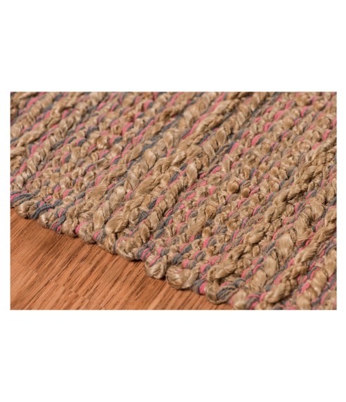 Amer Naturals Sinclair Pink Organic Jute/Cotton Flatweave Area Rug 8'x10'
