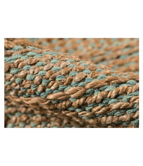 Amer Naturals Sinclair Aqua Organic Jute/Cotton Flatweave Area Rug 8'x10'