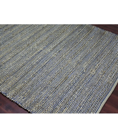 Amer Naturals Sinclair Navy Organic Jute/Cotton Flatweave Area Rug 5'x8'