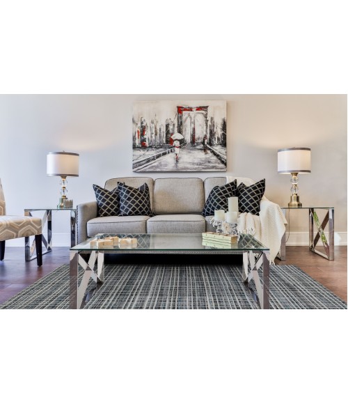 Amer Paradise Lorette Gray Hand-Woven Wool Blend Area Rug 5'x8'