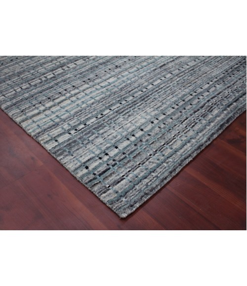 Amer Paradise Lorette Gray/Blue Hand-Woven Wool Blend Area Rug 3'x5'