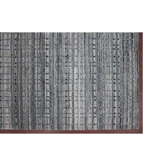Amer Paradise Lorette Gray/Blue Hand-Woven Wool Blend Area Rug 3'x5'