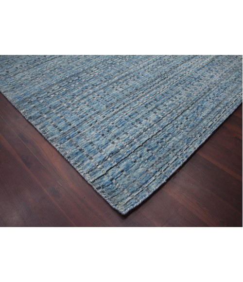 Amer Paradise Lorette Blue Hand-Woven Wool Blend Area Rug 5'x8'