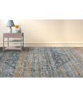 Amer Prairie Andover Blue/Orange Jute/Polyester Flatweave Area Rug 2'x3'