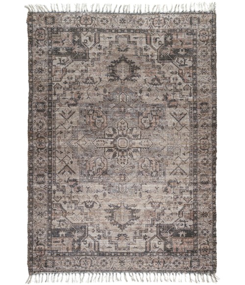 Amer Prairie Sprail Grey/Pink Jute/Polyester Flatweave Area Rug 3'6"x5'6"