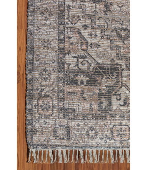 Amer Prairie Sprail Grey/Pink Jute/Polyester Flatweave Area Rug 3'6"x5'6"