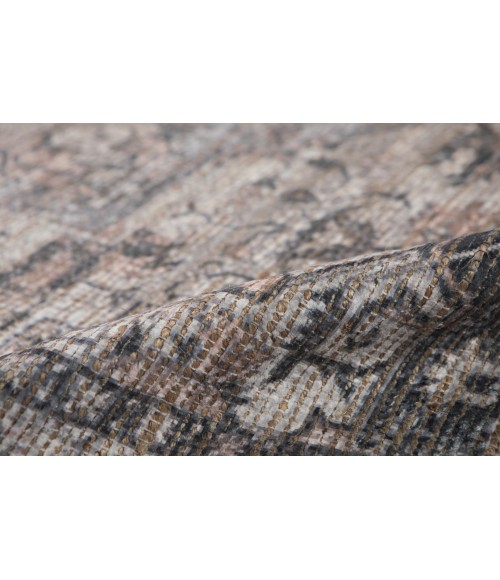 Amer Prairie Sprail Grey/Pink Jute/Polyester Flatweave Area Rug 3'6"x5'6"