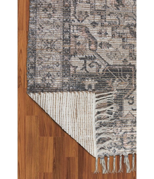 Amer Prairie Sprail Grey/Pink Jute/Polyester Flatweave Area Rug 3'6"x5'6"