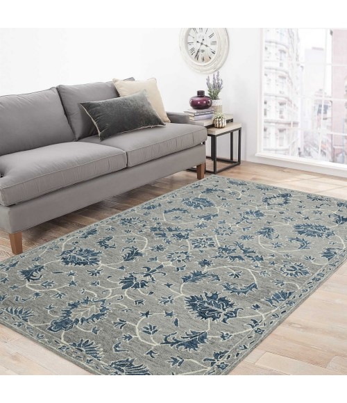 Amer Romania Hope Gray Hand-Hooked Wool Area Rug 8'x10'