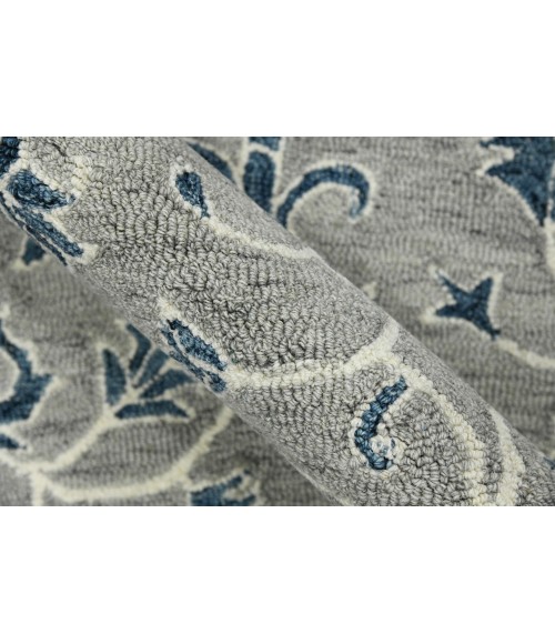 Amer Romania Hope Gray Hand-Hooked Wool Area Rug 8'x10'