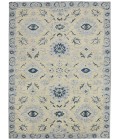 Amer Romania Newburg Light Blue Hand-Hooked Wool Area Rug 8'x10'