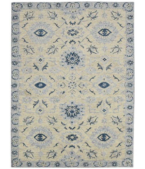 Amer Romania Newburg Light Blue Hand-Hooked Wool Area Rug 8'x10'