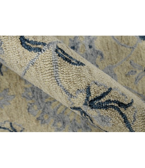 Amer Romania Newburg Light Blue Hand-Hooked Wool Area Rug 8'x10'
