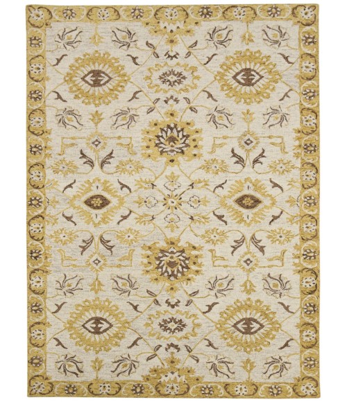 Amer Romania Newburg Gold Hand-Hooked Wool Area Rug 8'x10'