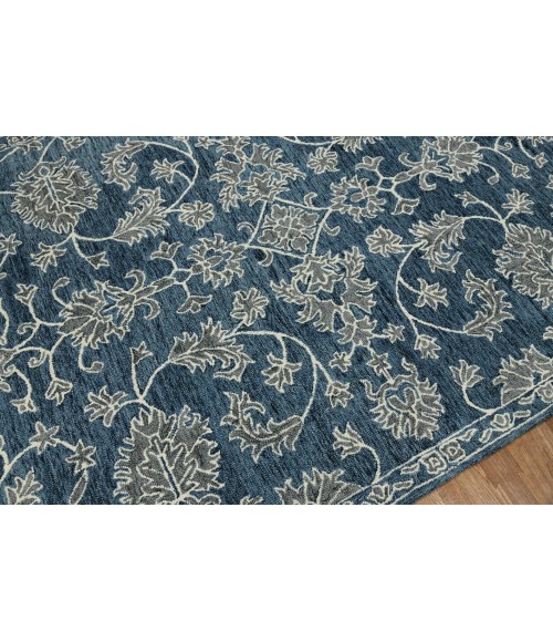 Amer Romania Hope Navy Hand-Hooked Wool Area Rug 8'x10'