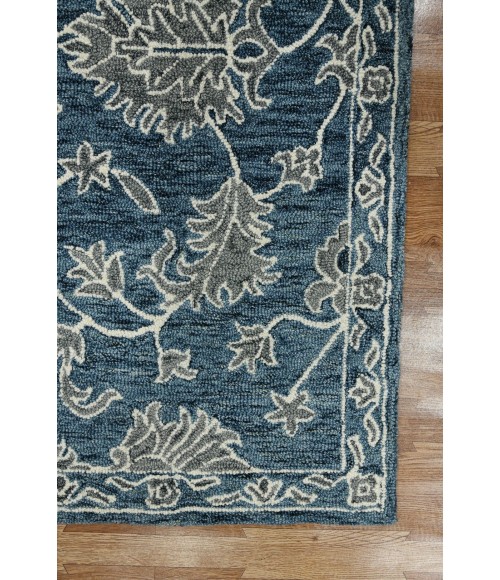Amer Romania Hope Navy Hand-Hooked Wool Area Rug 8'x10'