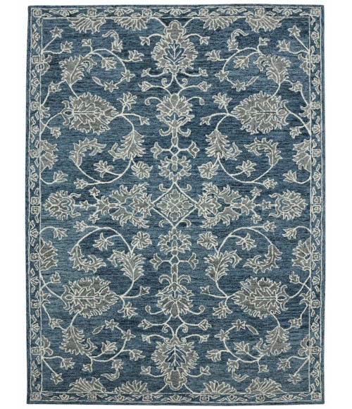 Amer Romania Hope Navy Hand-Hooked Wool Area Rug 8'x10'