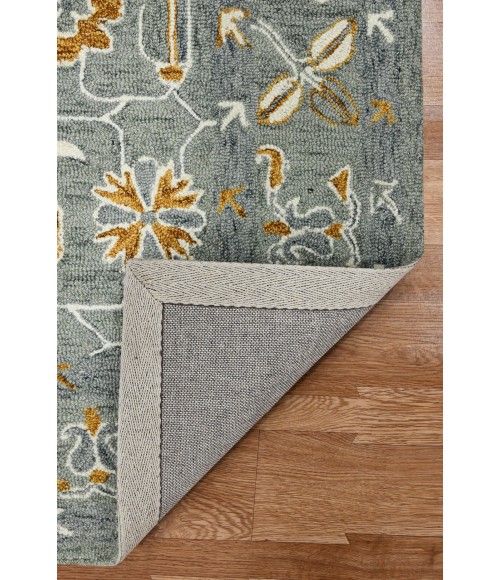 Amer Romania Pecos Gray/Orange Hand-Hooked Wool Area Rug 2'x3'