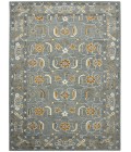 Amer Romania Pecos Gray/Orange Hand-Hooked Wool Area Rug 2'x3'