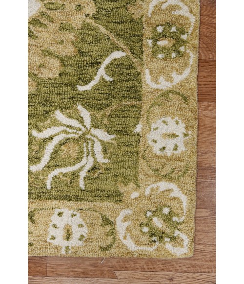 Amer Romania Newburg Olive Green Hand-Hooked Wool Area Rug 8'x10'