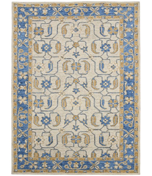 Amer Romania Pecos Blue Hand-Hooked Wool Area Rug 8'x10'