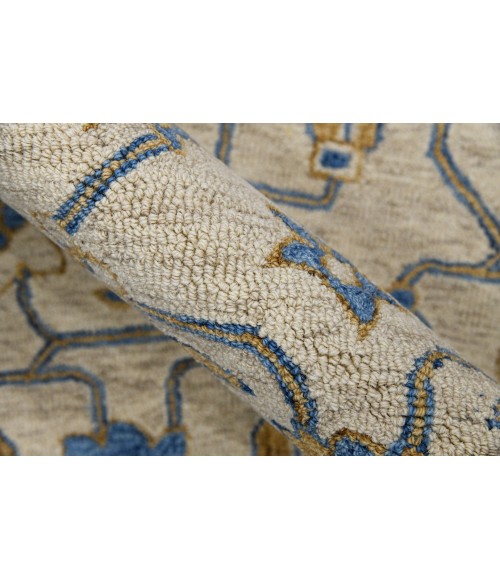 Amer Romania Pecos Blue Hand-Hooked Wool Area Rug 8'x10'